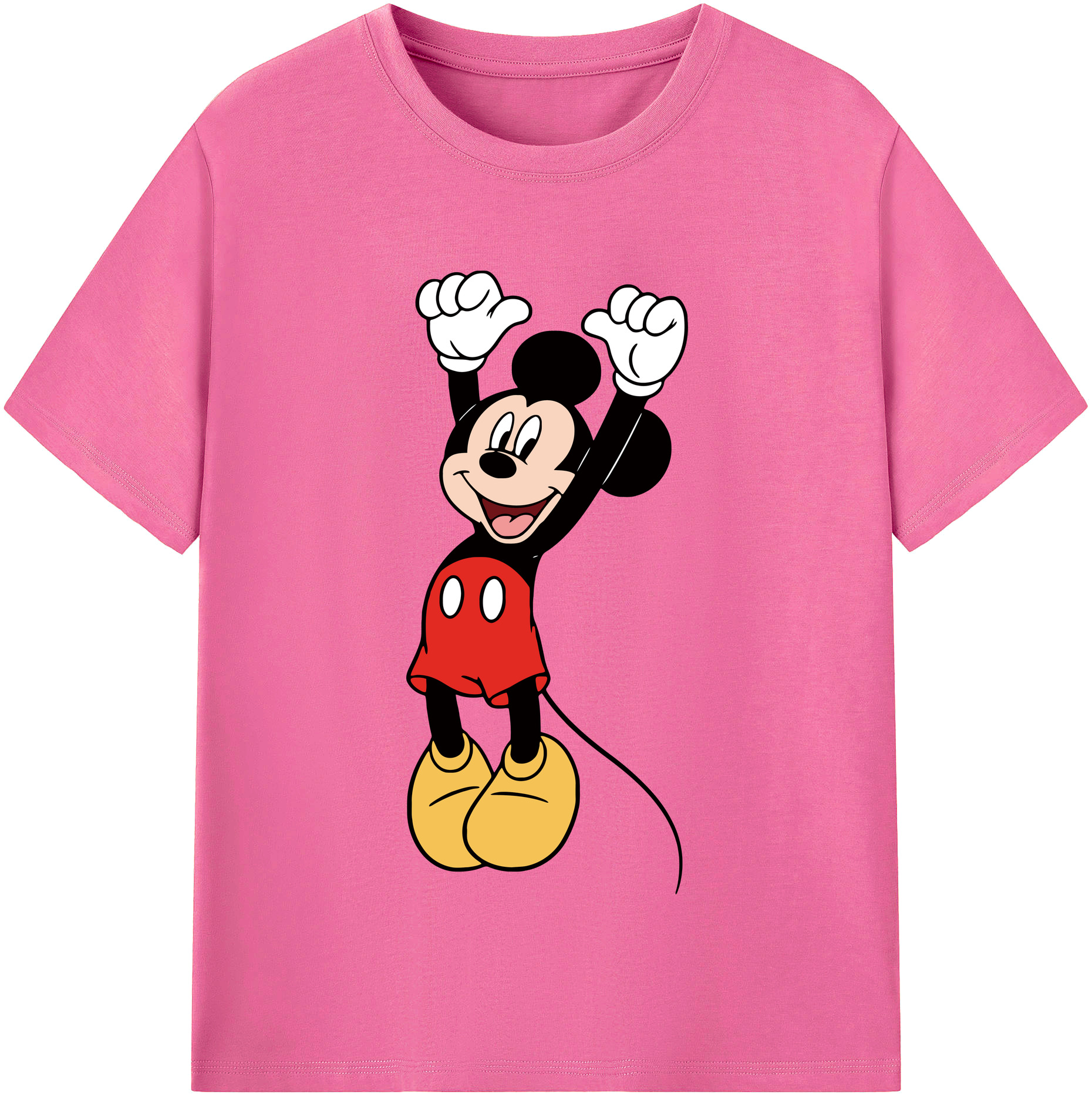 （画像用） ミッキーマウス Mickey Mouse レディースカジュアルプリントTシャツ（綿100％）